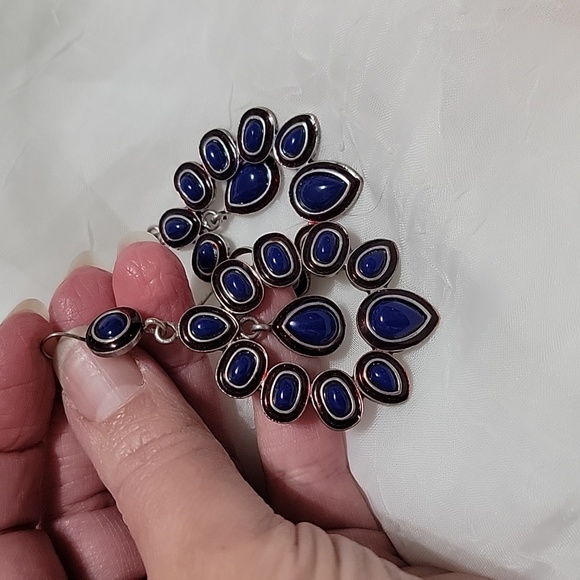 Blue stone silver earrings - Picture 2 of 3